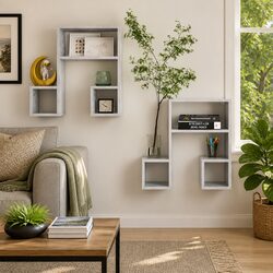Enhance Your Space with Grey Music Note Shelves - Set of 2