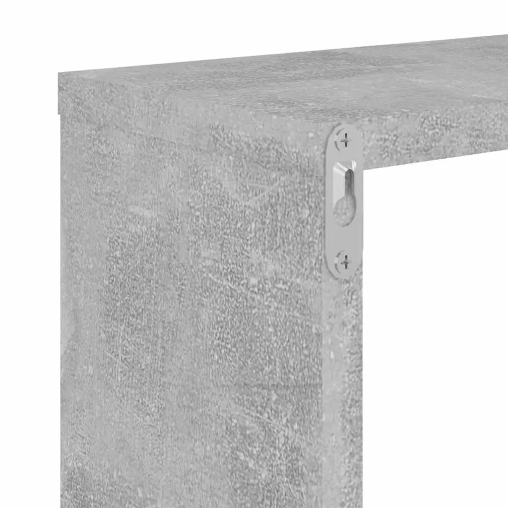 Wall Shelves Music Note Design Grey Set of 2 Hanging Floating Bedroom Living