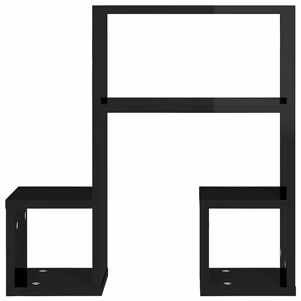 Music Note Wall Shelf Black 50x15x50 cm Floating Storage Display Shelves 2 Piece