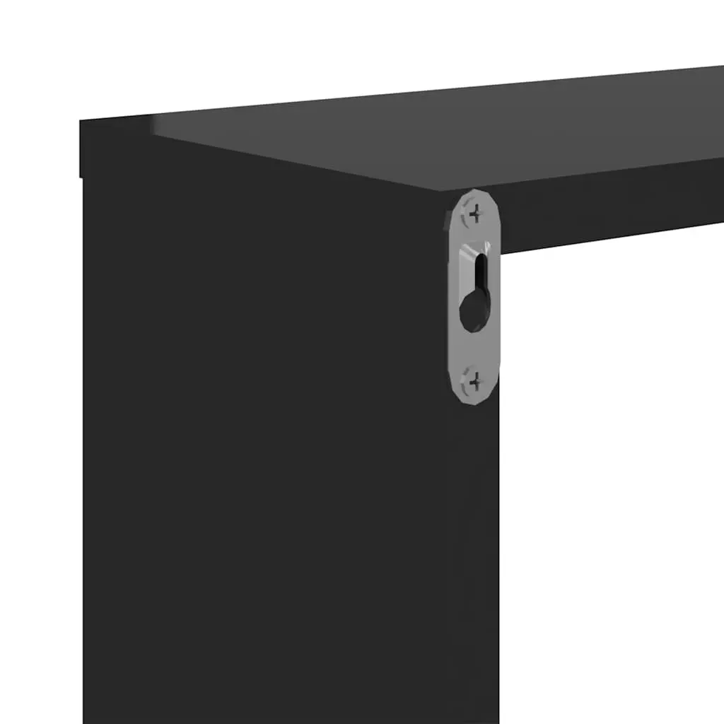 Music Note Wall Shelf Black 50x15x50 cm Floating Storage Display Shelves 2 Piece