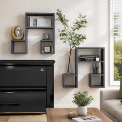 Discover Music Note Wall Shelves - 2 Pcs in Grey