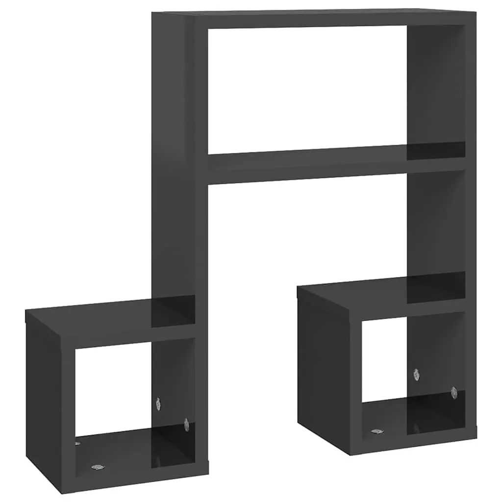 Music Note Wall Shelf Grey 2 Piece Storage Display Hanging Shelves Home Decor