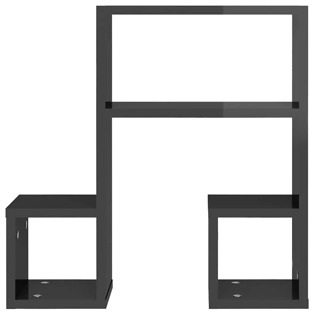 Music Note Wall Shelf Grey 2 Piece Storage Display Hanging Shelves Home Decor