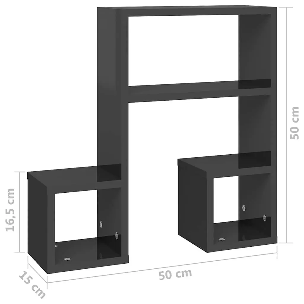 Music Note Wall Shelf Grey 2 Piece Storage Display Hanging Shelves Home Decor