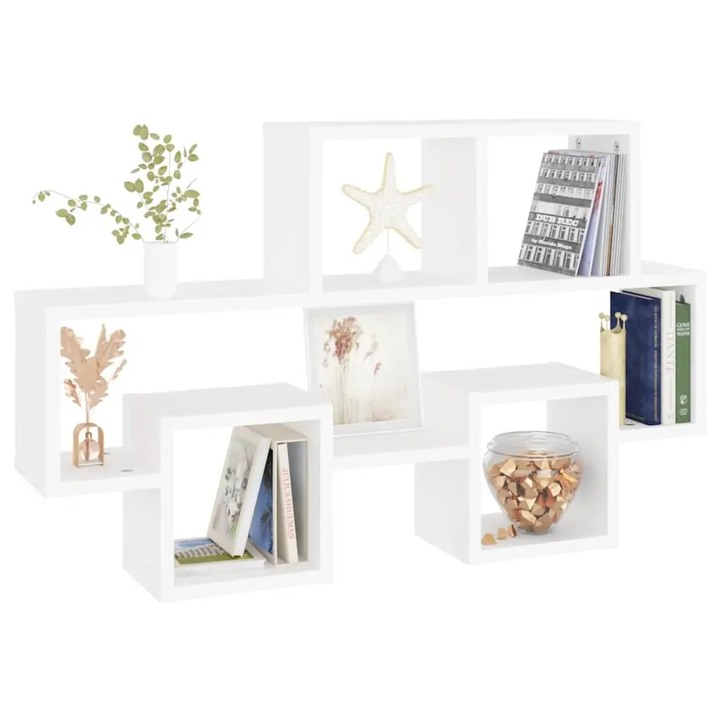 Car-Shaped Wall Shelf White Storage Organiser 82 x 15 x 51 cm