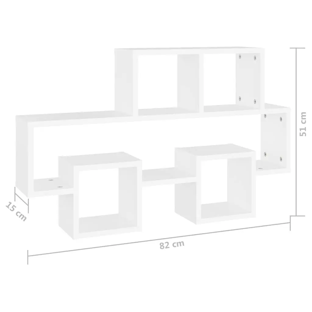 Car-Shaped Wall Shelf White Storage Organiser 82 x 15 x 51 cm