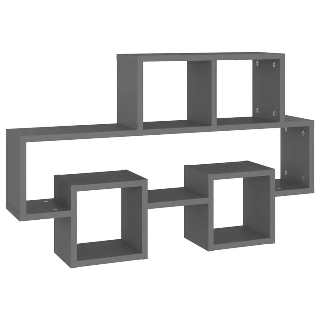 Car-Shaped Wall Shelf Grey Open Compartment 82L x 15W x 51H cm