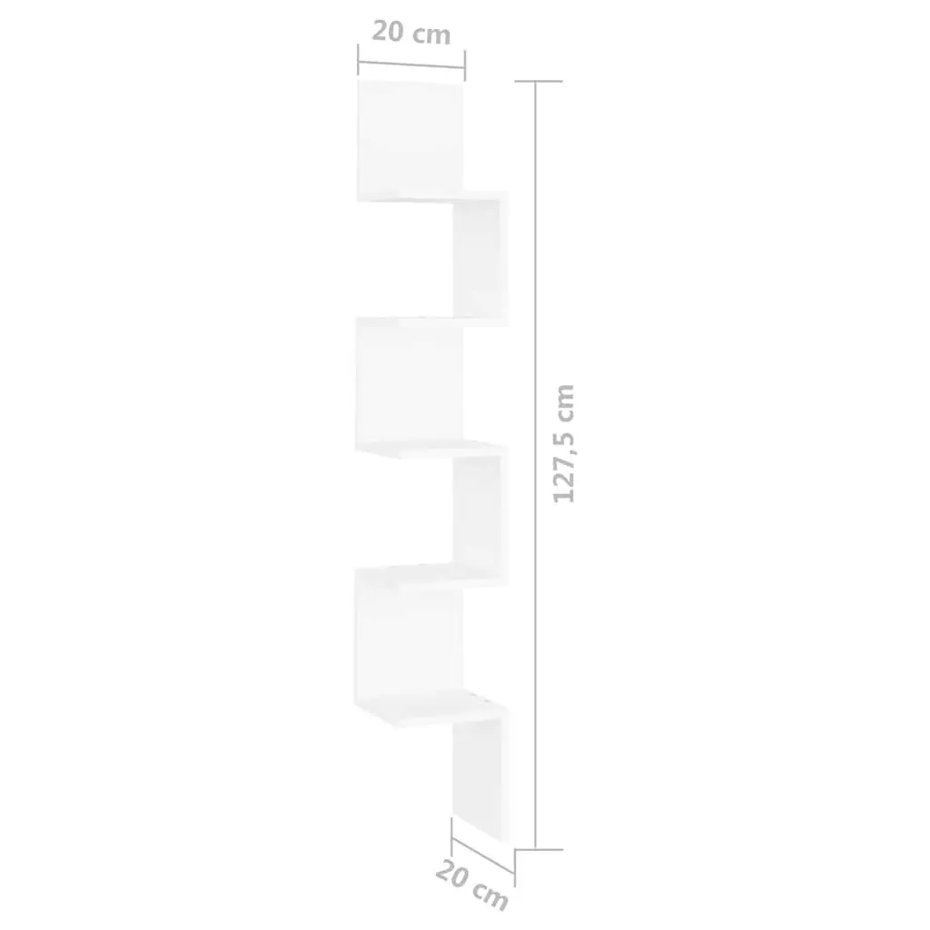 Wall Corner Shelf White Storage Display Unit Living Room Bedroom Kitchen