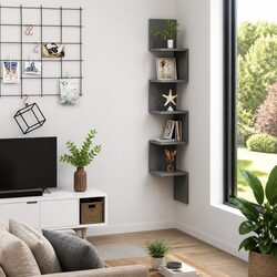 Your Friendly Grey Wall Corner Shelf for Storage