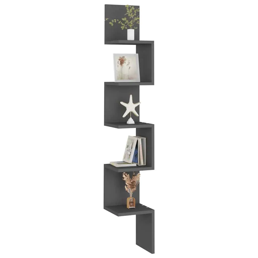 Wall Corner Shelf Grey Storage Display Shelving Unit Living Room Bedroom Kitchen