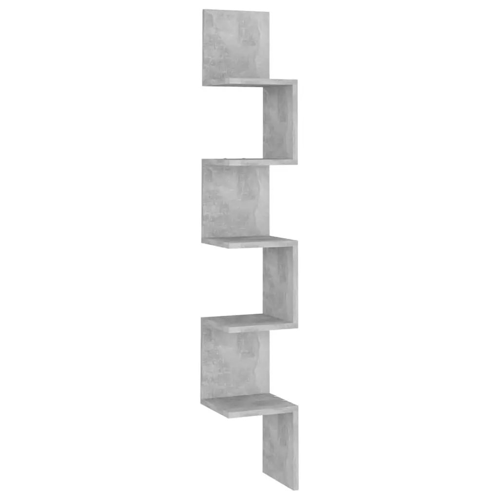 Wall Corner Shelf Grey Engineered Wood Living Room Bedroom Kitchen Display