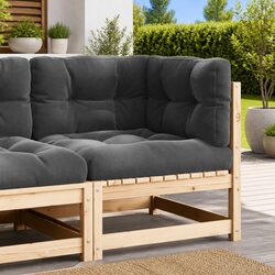 Outdoor Corner Sofa Garden Sectional Seating Solid Pinewood with Cushions