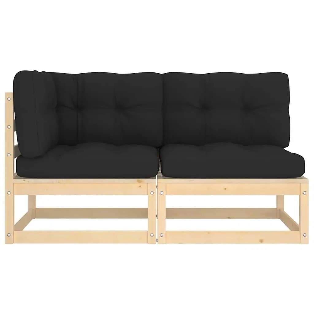 2 Piece Garden Lounge Set with Cushions Outdoor Sectional Seating Modular