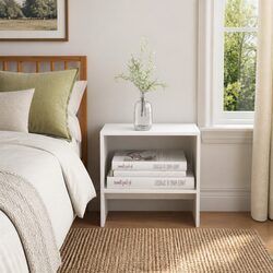 Bedside Cabinets 2 pcs White Solid Pinewood Nightstand Storage Bedroom Side