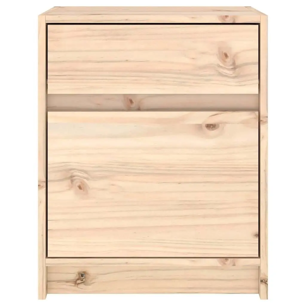 Bedside Cabinet Solid Pinewood Brown 40x31x50cm Nightstand Storage Furniture