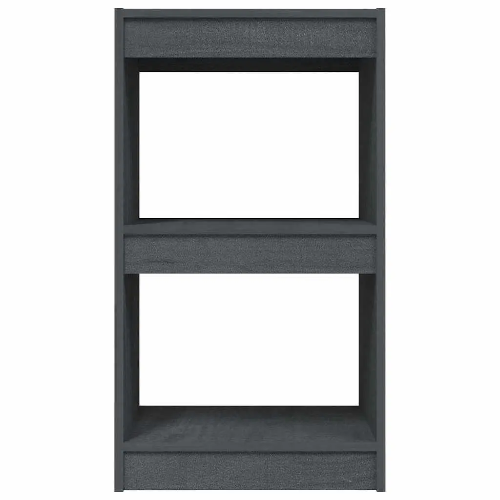 Book Cabinet Grey Solid Pinewood 40x30x71.5cm Storage Display Unit
