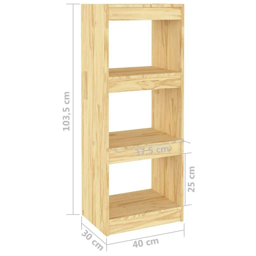 Pinewood Room Divider Book Cabinet Storage Shelf 40x30x103.5cm Brown