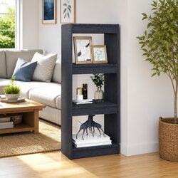 Friendly Grey Solid Pinewood Book Cabinet 40x30x103.5cm