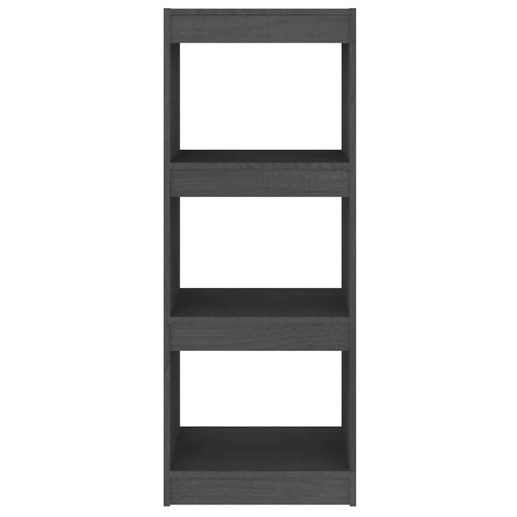 Book Cabinet Room Divider Grey Solid Pinewood 40x30x103.5cm