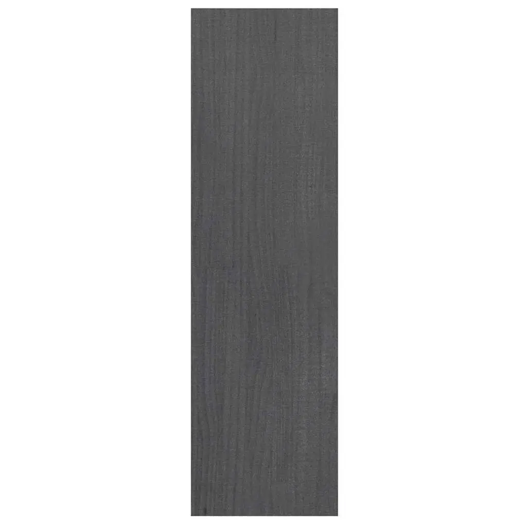 Book Cabinet Room Divider Grey Solid Pinewood 40x30x103.5cm