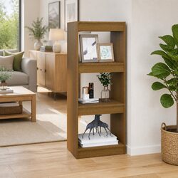 Your New Book Cabinet Room Divider in Brown Pinewood