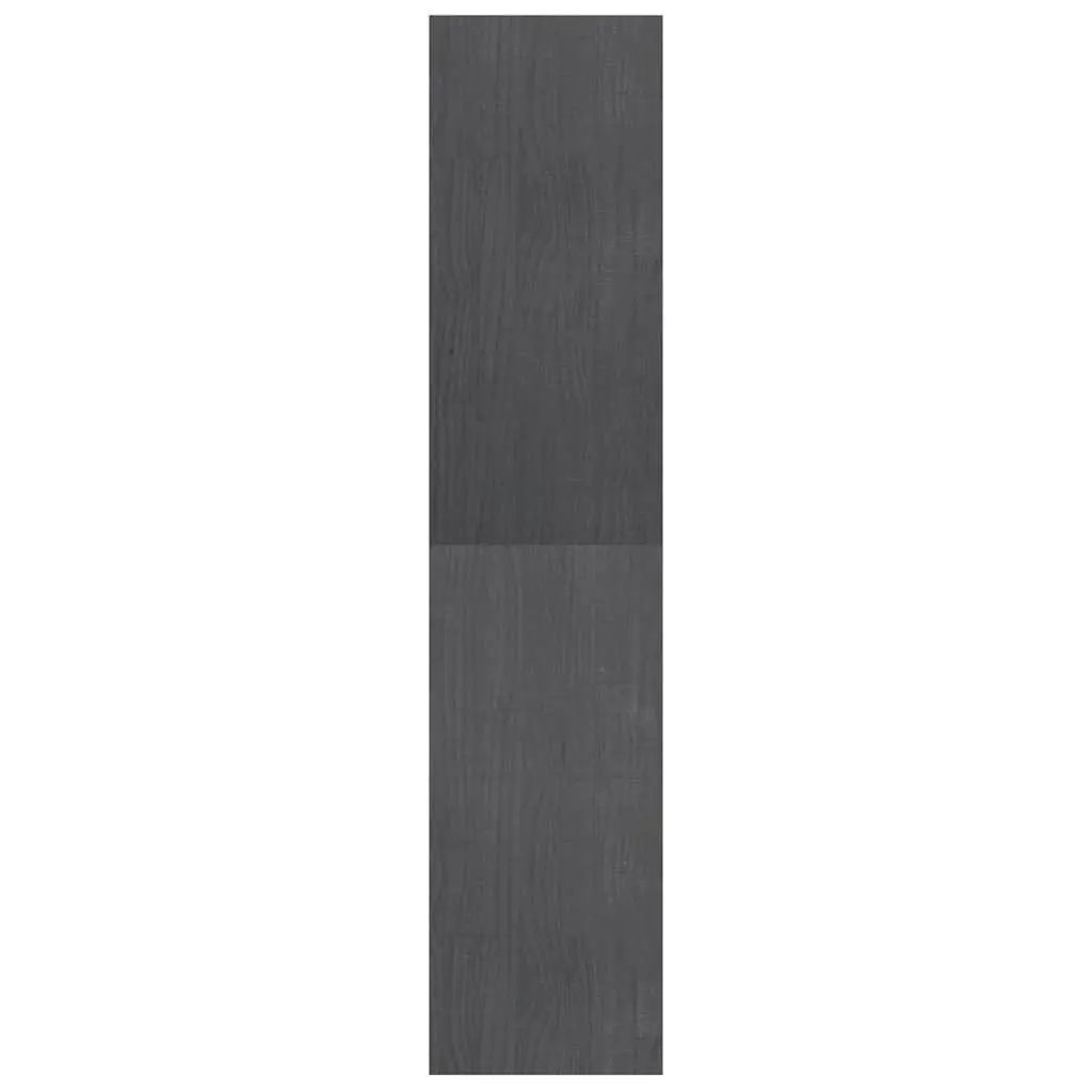 Book Cabinet Room Divider Grey Pinewood Shelving Unit 40 x 30 x 135.5 cm