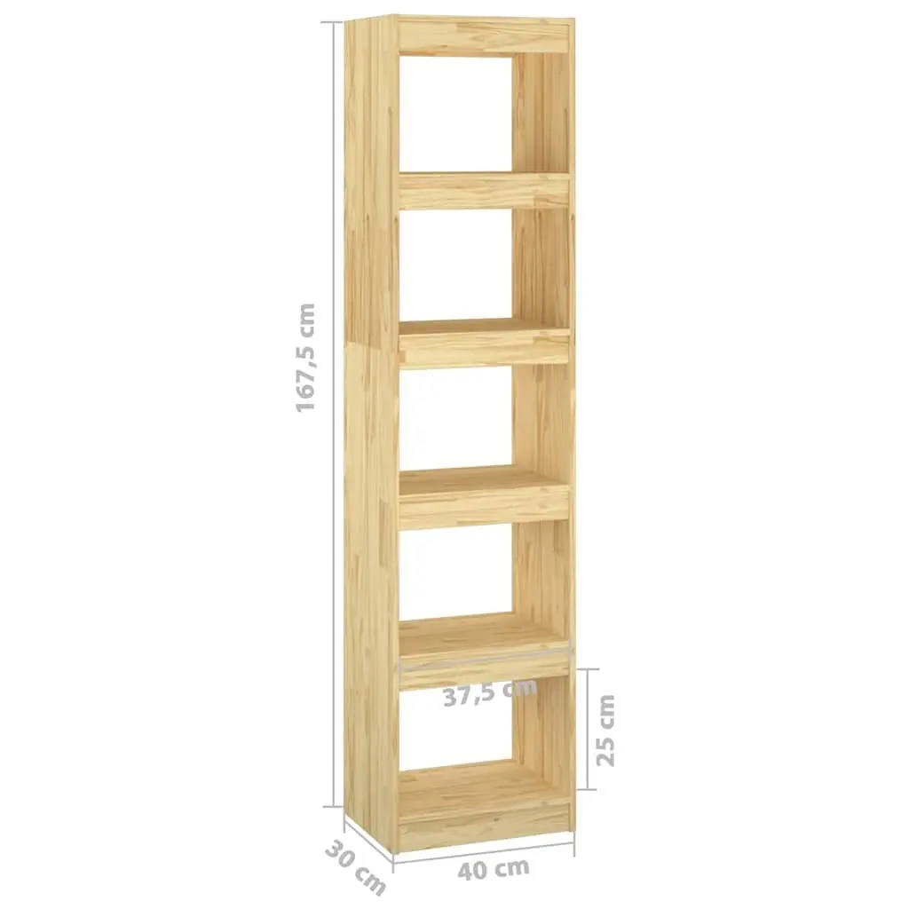 Book Cabinet Room Divider Solid Pinewood 40x30x167.5 cm