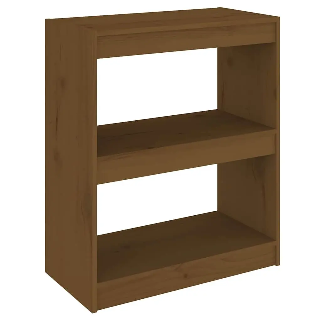 Book Cabinet Room Divider Honey Brown Solid Pinewood Bookshelf 60W x 30D x 71.5H cm