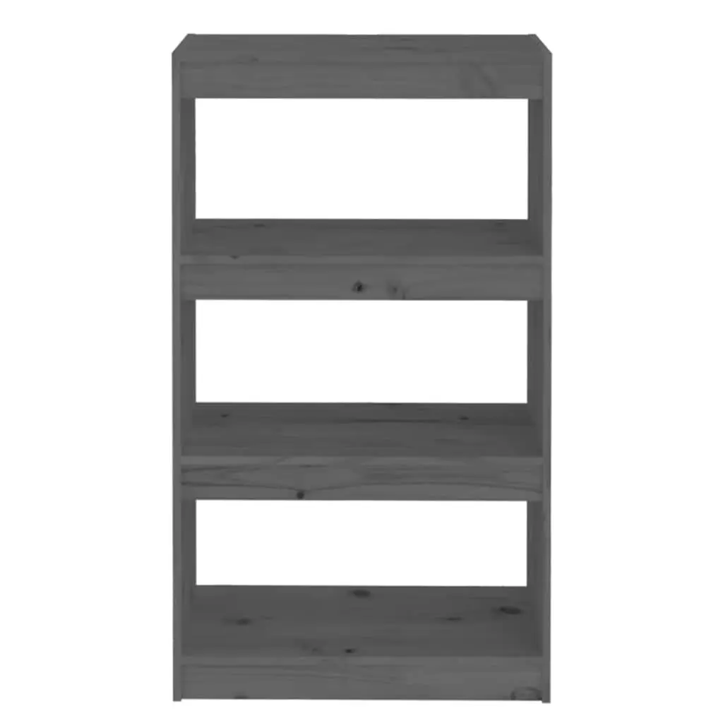 Book Cabinet Room Divider Grey 60x30x103.5 cm Solid Pine Wood Shelf Storage