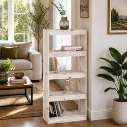 Friendly White Book Cabinet with 4 Compartments Just for You