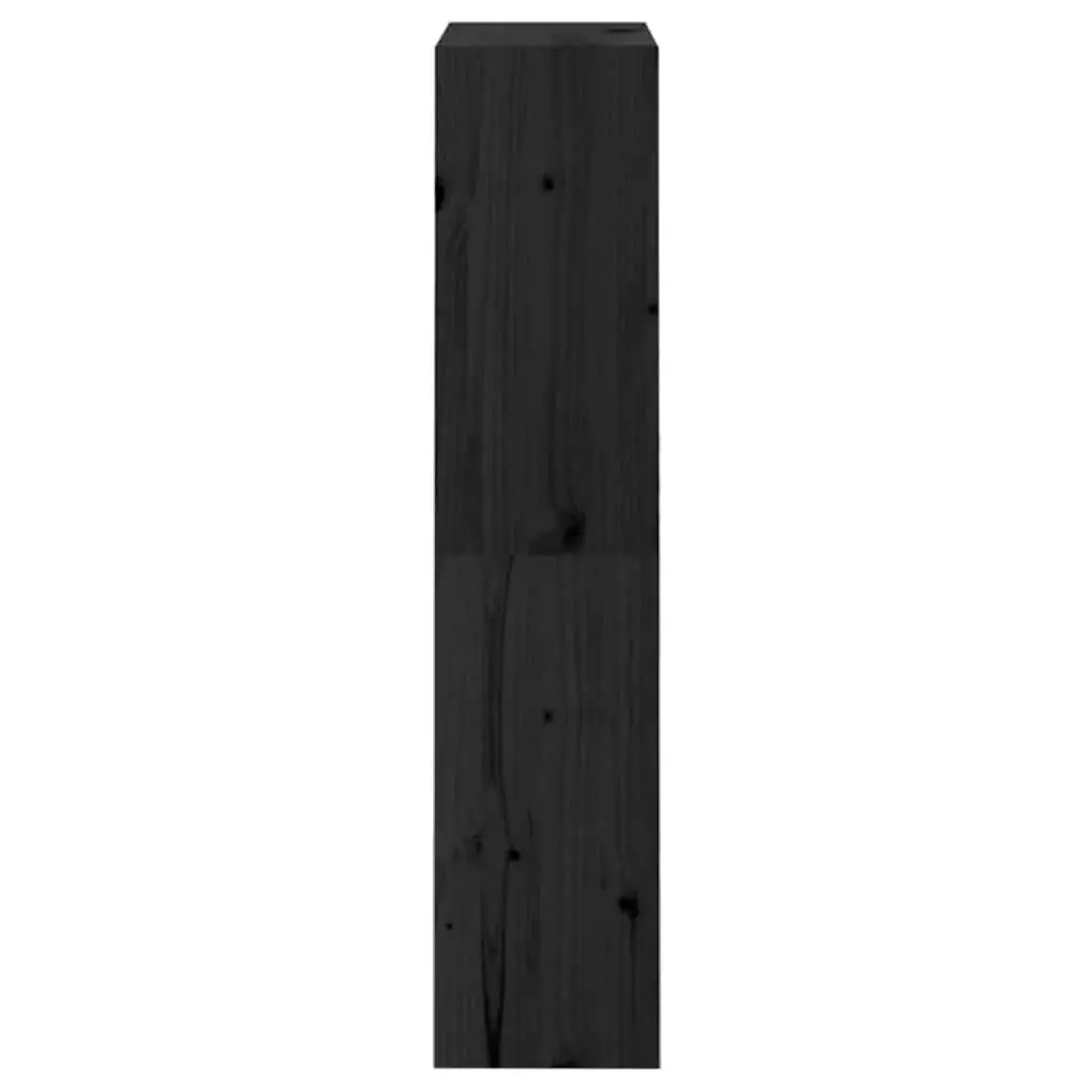 Book Cabinet Room Divider Black Solid Wood Pine Shelving Unit 60 x 30 x 135.5 cm