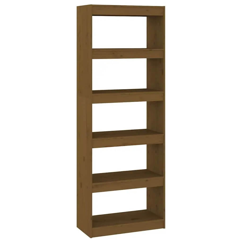 Book Cabinet Room Divider Honey Brown 60x30x167.5cm Solid Pine Wood Bookshelf