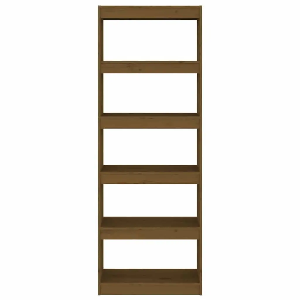 Book Cabinet Room Divider Honey Brown 60x30x167.5cm Solid Pine Wood Bookshelf