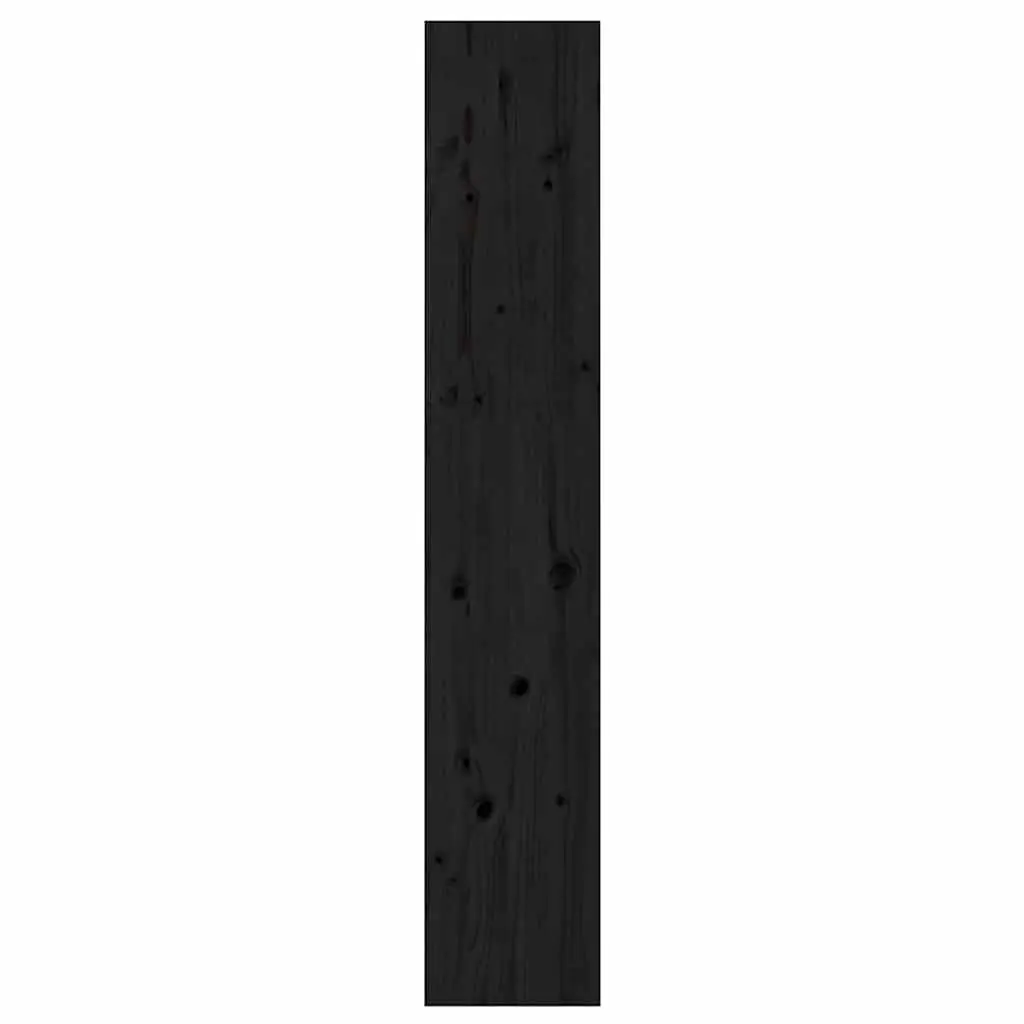 Book Cabinet Room Divider Black Solid Pine Wood 60x30x167.5 cm