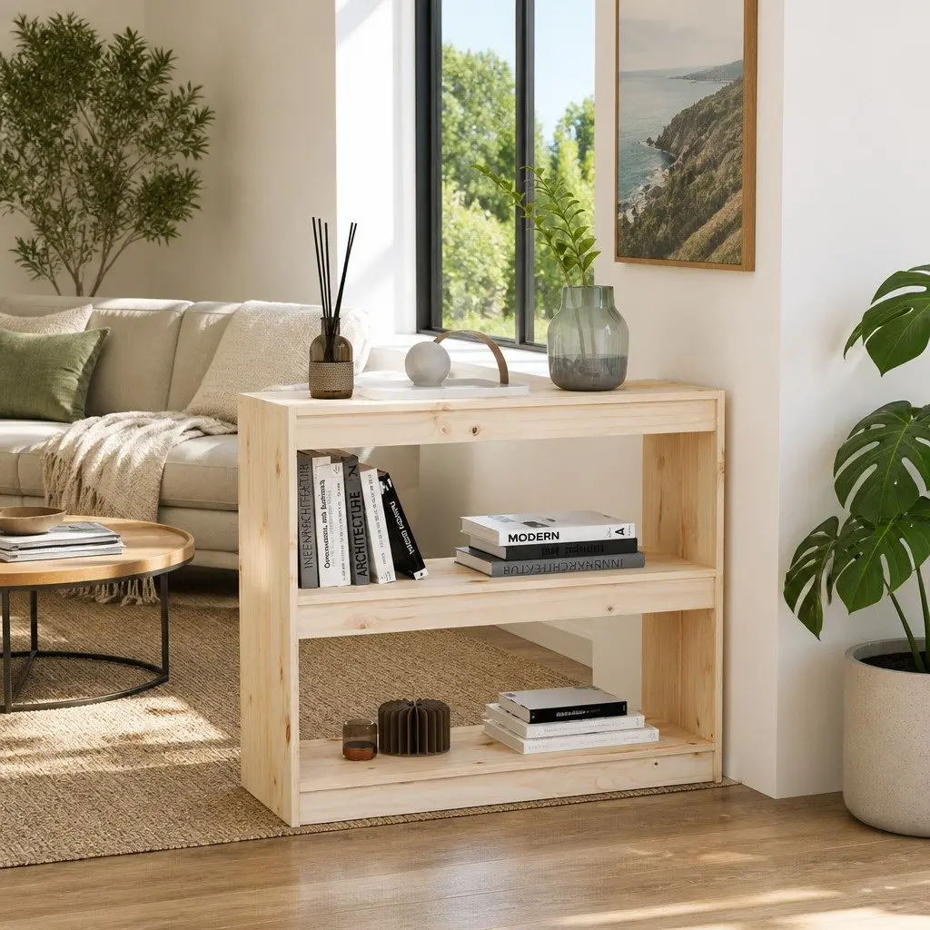 Solid Wood Pine Book Cabinet