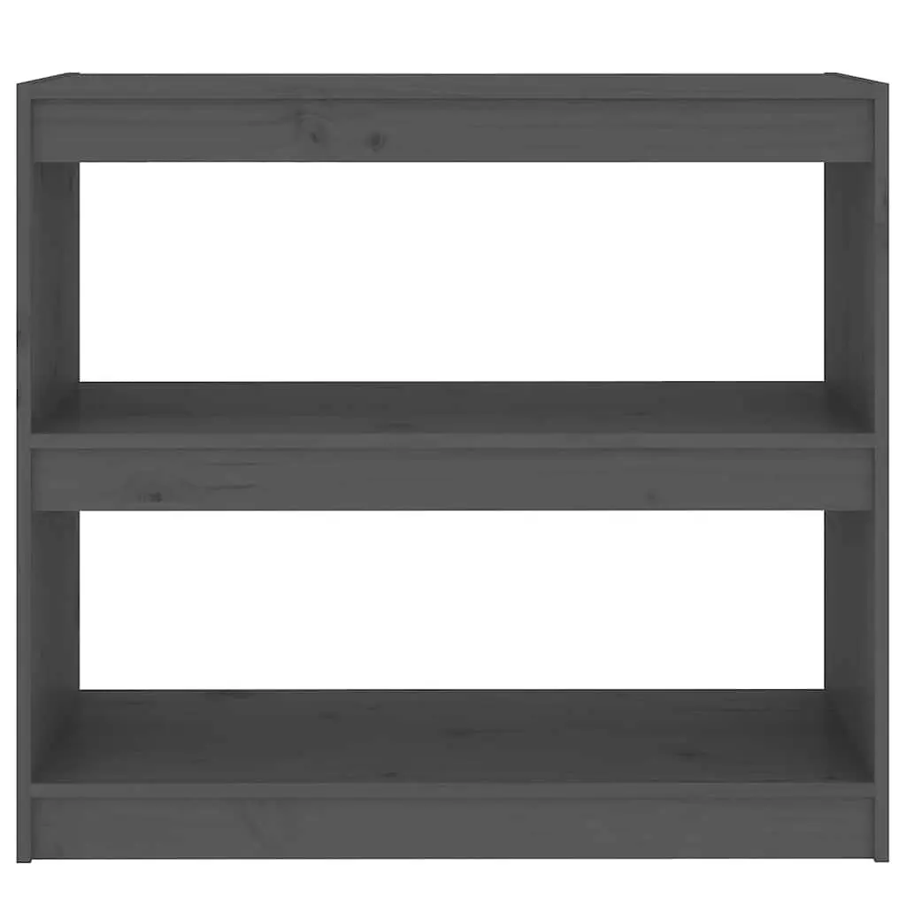 Book Cabinet Room Divider Grey Solid Wood Pine Shelving Storage