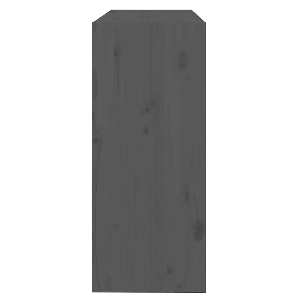 Book Cabinet Room Divider Grey Solid Wood Pine Shelving Storage