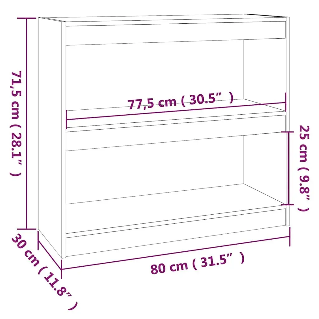 Book Cabinet Room Divider Grey Solid Wood Pine Shelving Storage