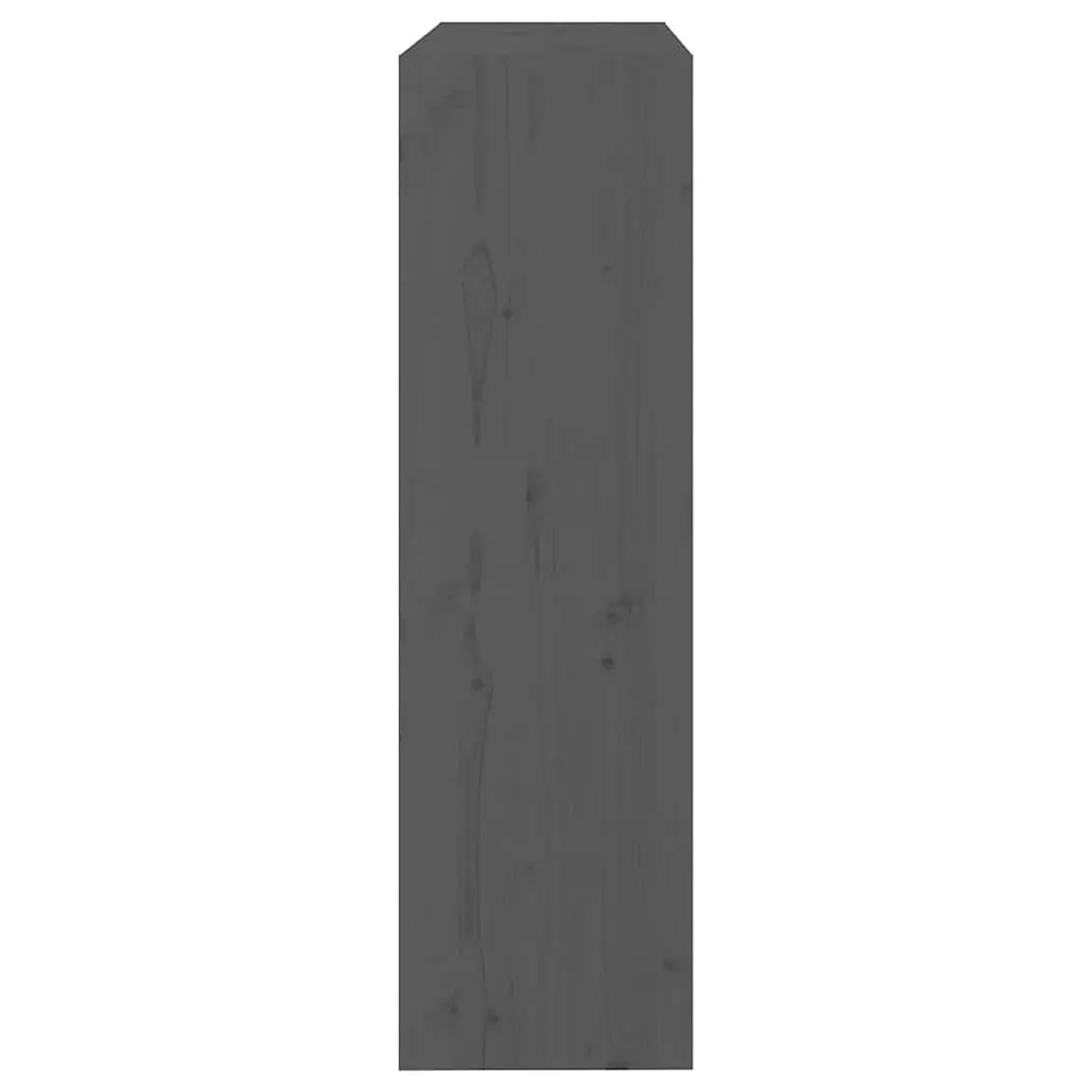 Grey Solid Pine Wood Organizer with 3 Storage Areas