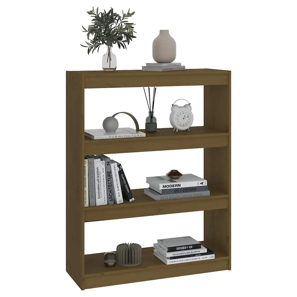 Book Cabinet Room Divider Honey Brown Wooden Shelving Unit Storage Organizer