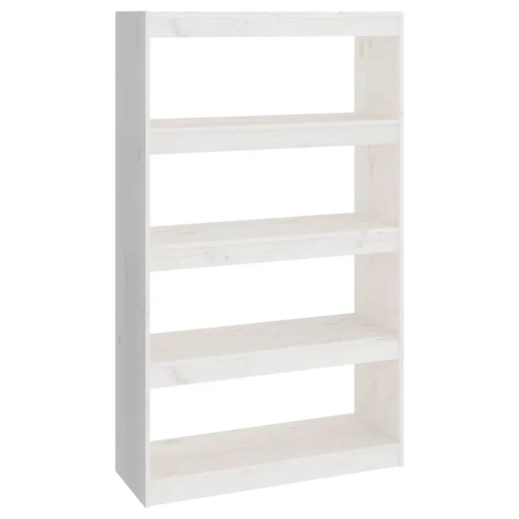 Book Cabinet Room Divider White Solid Pine Wood 80x30x135.5cm