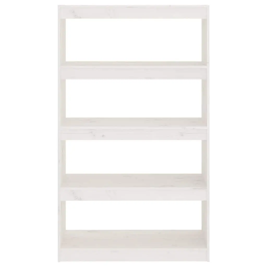 Book Cabinet Room Divider White Solid Pine Wood 80x30x135.5cm