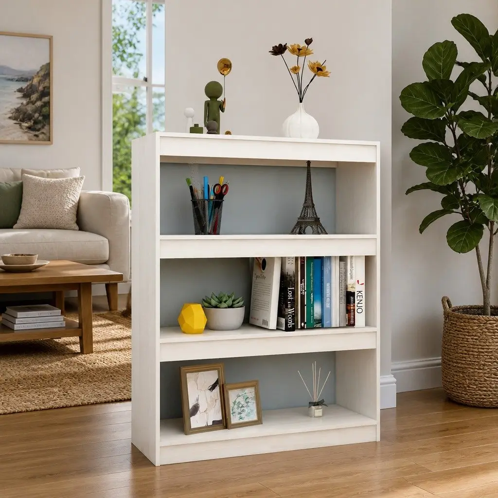 Book Cabinet White 100x30x103 cm Standing Shelf Storage Organiser Room Divider