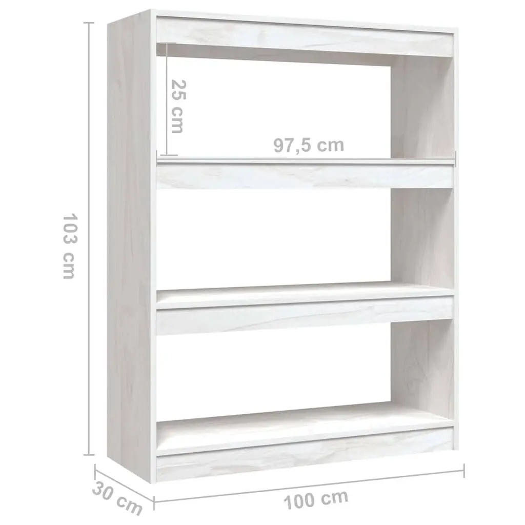 Book Cabinet White 100x30x103 cm Standing Shelf Storage Organiser Room Divider