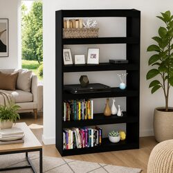 Friendly Black Solid Pinewood Book Cabinet for Your Space