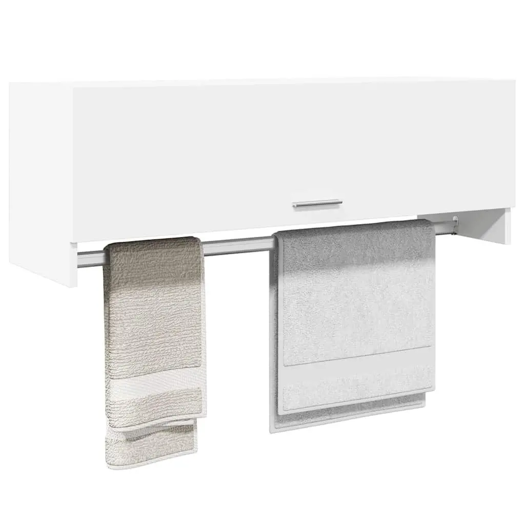 Wardrobe Cabinet Compact White 100x32.5x35 cm Storage Cupboard Clothes Organizer Hanger