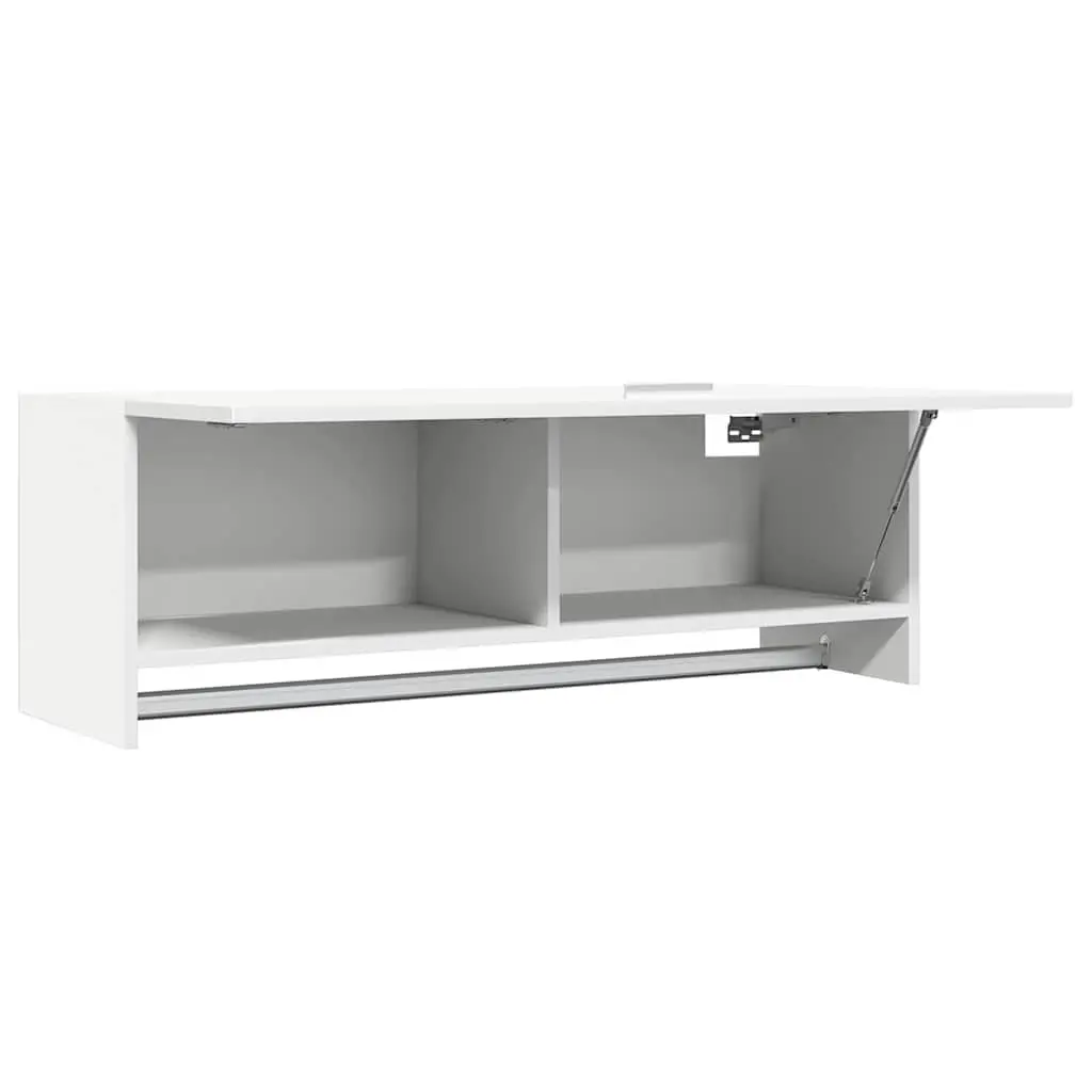 Wardrobe Cabinet Compact White 100x32.5x35 cm Storage Cupboard Clothes Organizer Hanger