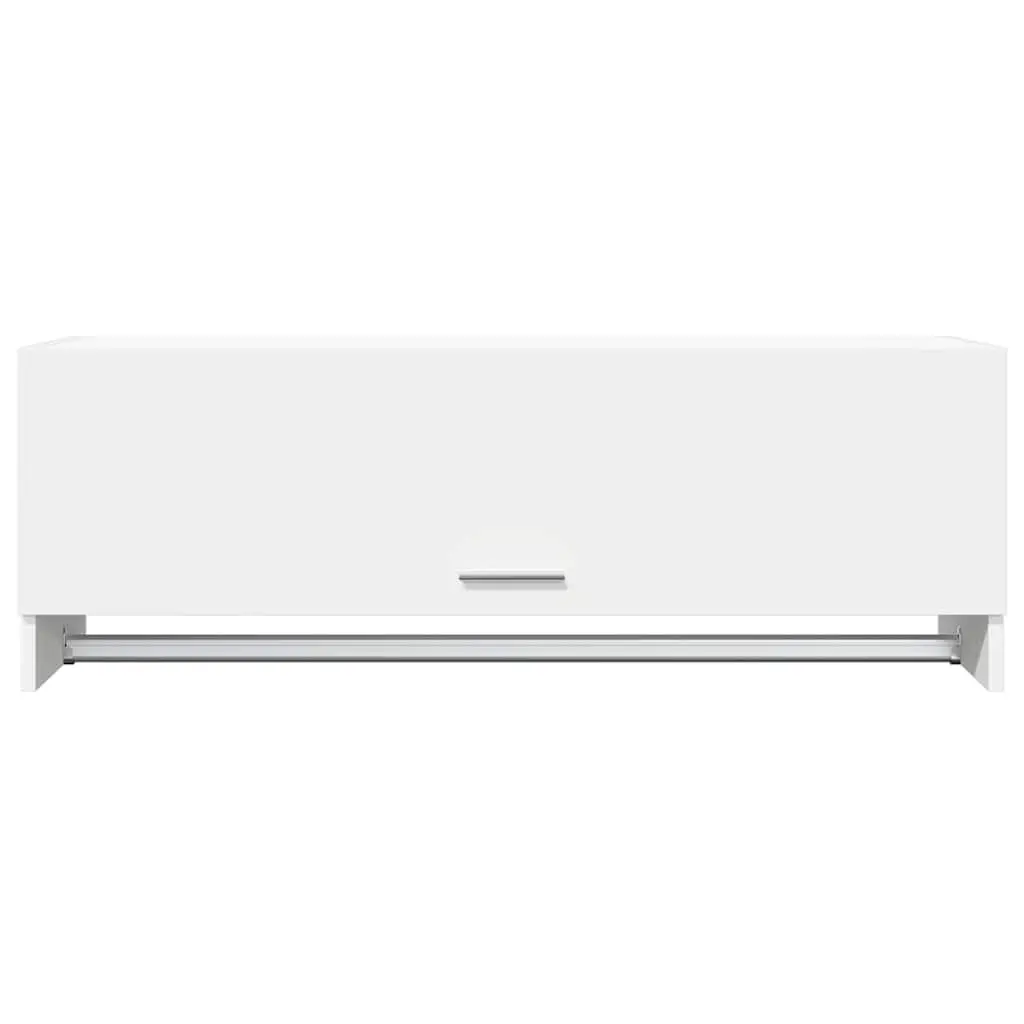 Wardrobe Cabinet Compact White 100x32.5x35 cm Storage Cupboard Clothes Organizer Hanger