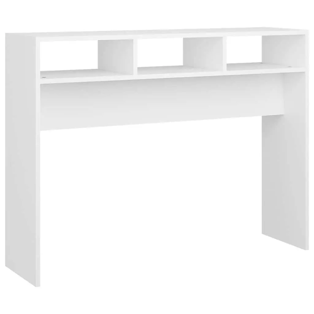 Console Table White Hallway Entryway Side Table Engineered Wood 105x30x80cm
