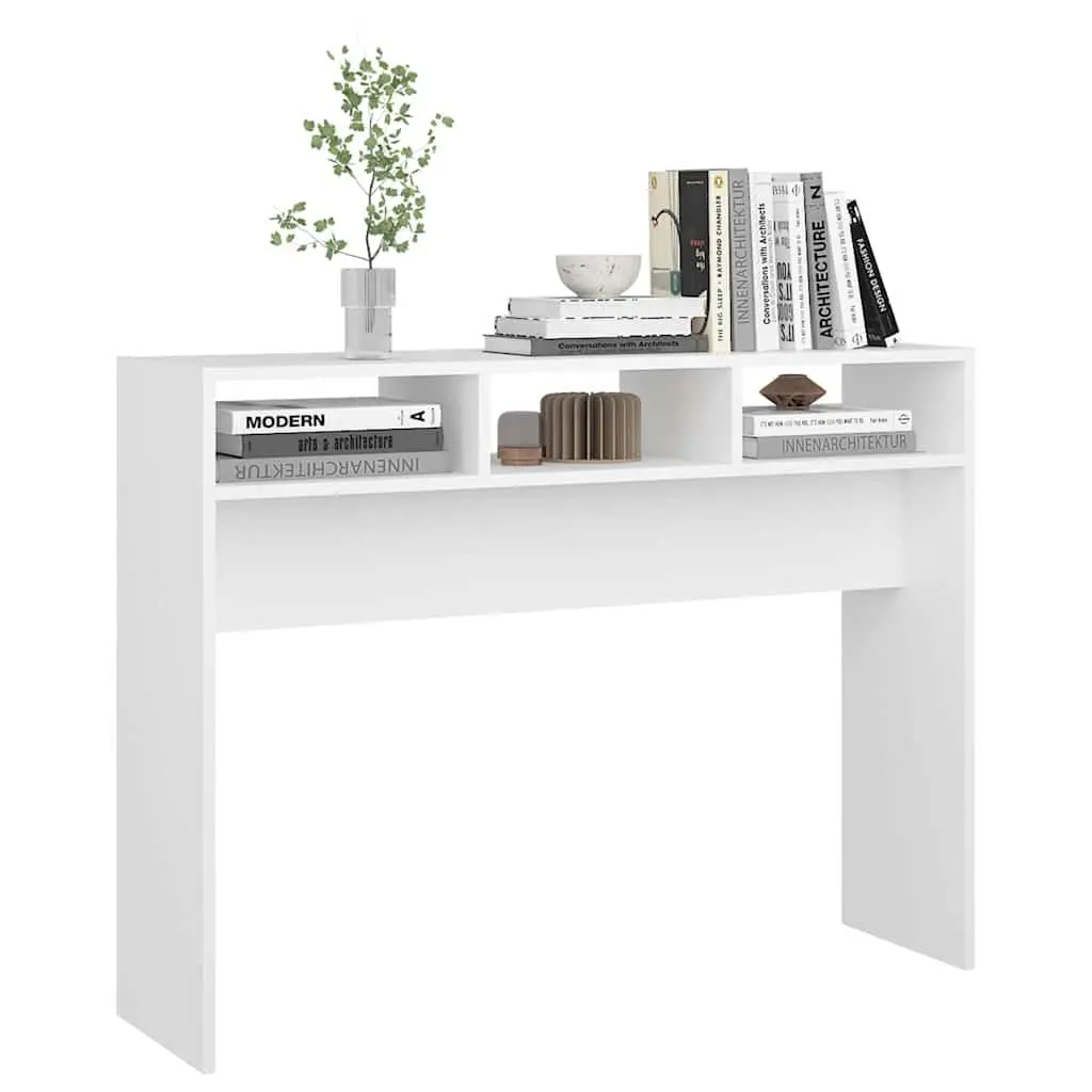 Console Table White Hallway Entryway Side Table Engineered Wood 105x30x80cm